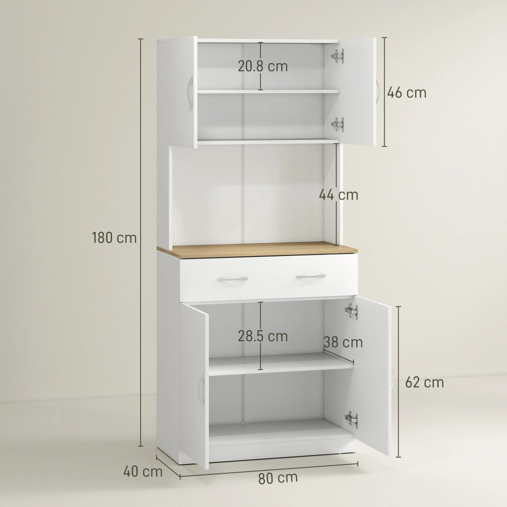 Credenza con Ante e Cassetto ¨C zephmum ¨C Bianco Legno 80x40x180