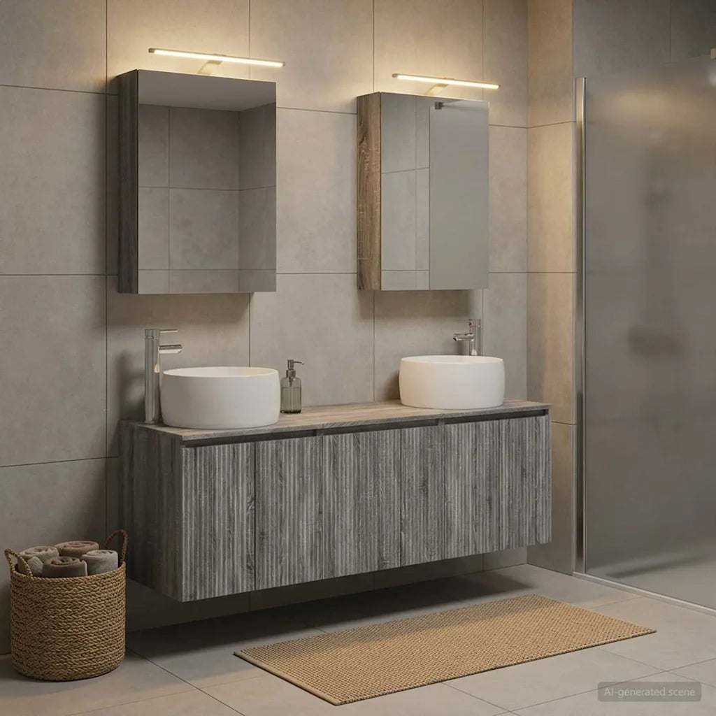 Set di Armadi da Bagno 5 pcs Sonoma grigio Legno ingegnerizzato 3406516