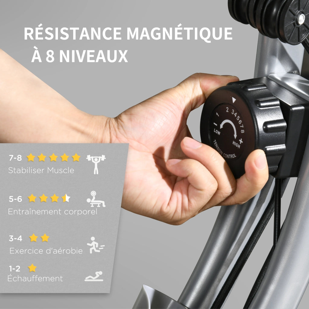 Cyclette pieghevole ¨C Xylo ¨C 8 livelli resistenza magnetica sedile regolabile nero grigio