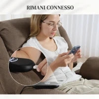 Poltrona Alzapersona Massaggiante e Reclinabile con 2 Tasche e Telecomando, 93x104x105 cm, Marrone Chiaro