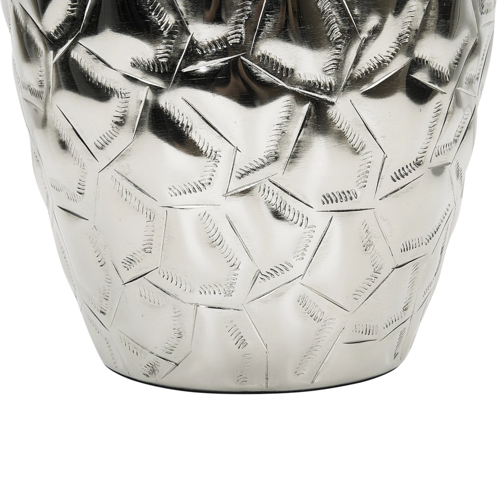 Vaso di fiori in metallo argentato 33 cm decorativo impermeabile moderno soggiorno glamour pezzo