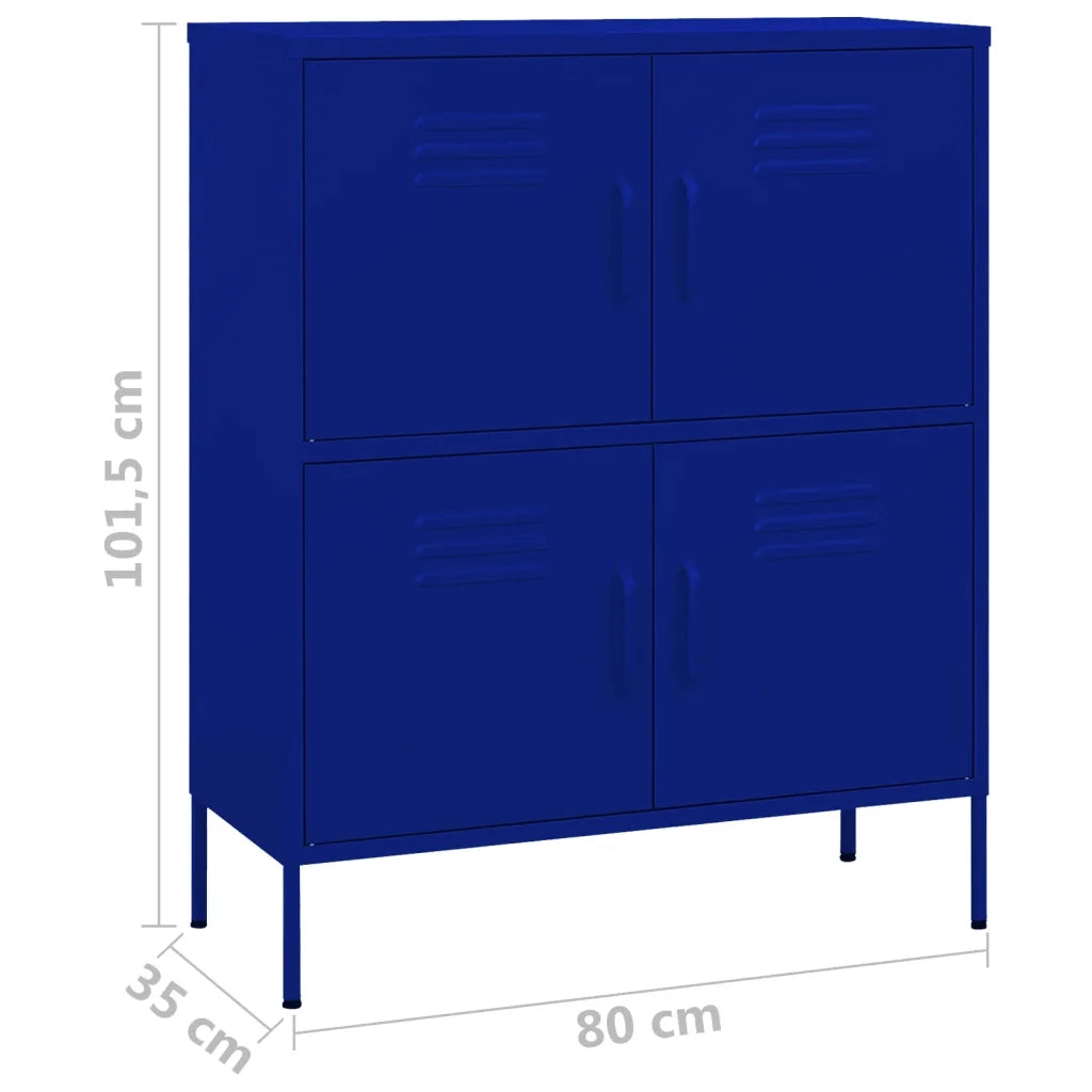 Armadietto Blu Marino 80x35x101,5 cm in Acciaio 336136