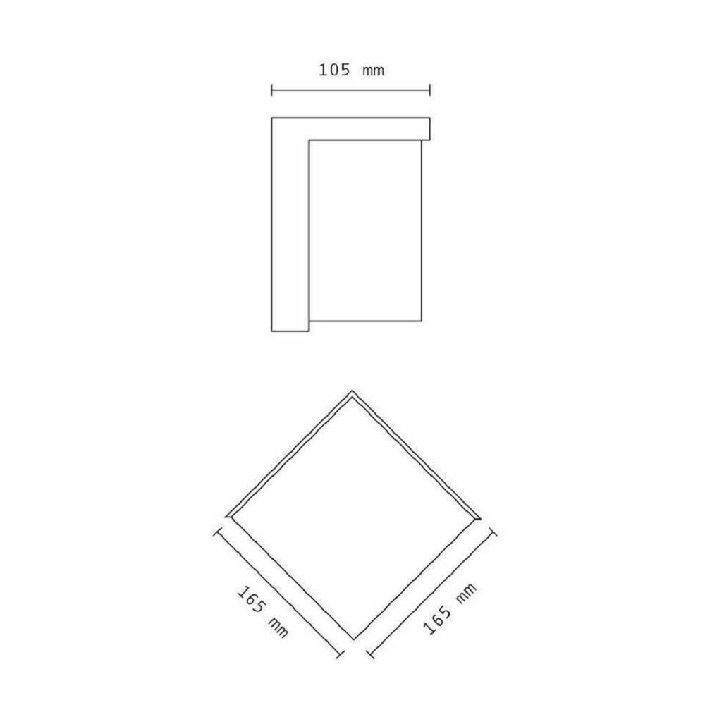 Trade Shop - Applique Da Esterno E Interno Lampada Moderna Per Parete Quadra Ip65 Faretto 12w -