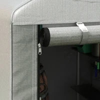 Capanno Attrezzi Tenda Garage con Copertura Anti UV e Telaio in Metallo, 120x179x165cm, Grigio Chiaro