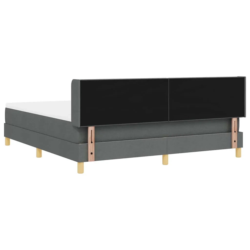 Letto a molle con testiera Grigio scuro 200 x 180 cm Tessuto 3341308