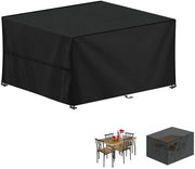 Teggi di giardino impermeabili - Resistenti ai raggi UV - 130x90x80cm - Copri tavola e sedili per giardino - Nero