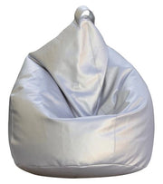 Poltrona a Sacco Pouf in Similpelle Argento Avalli