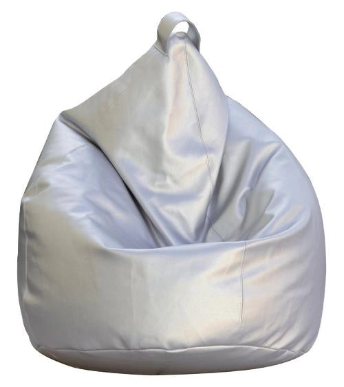 Poltrona a Sacco Pouf in Similpelle Argento Avalli