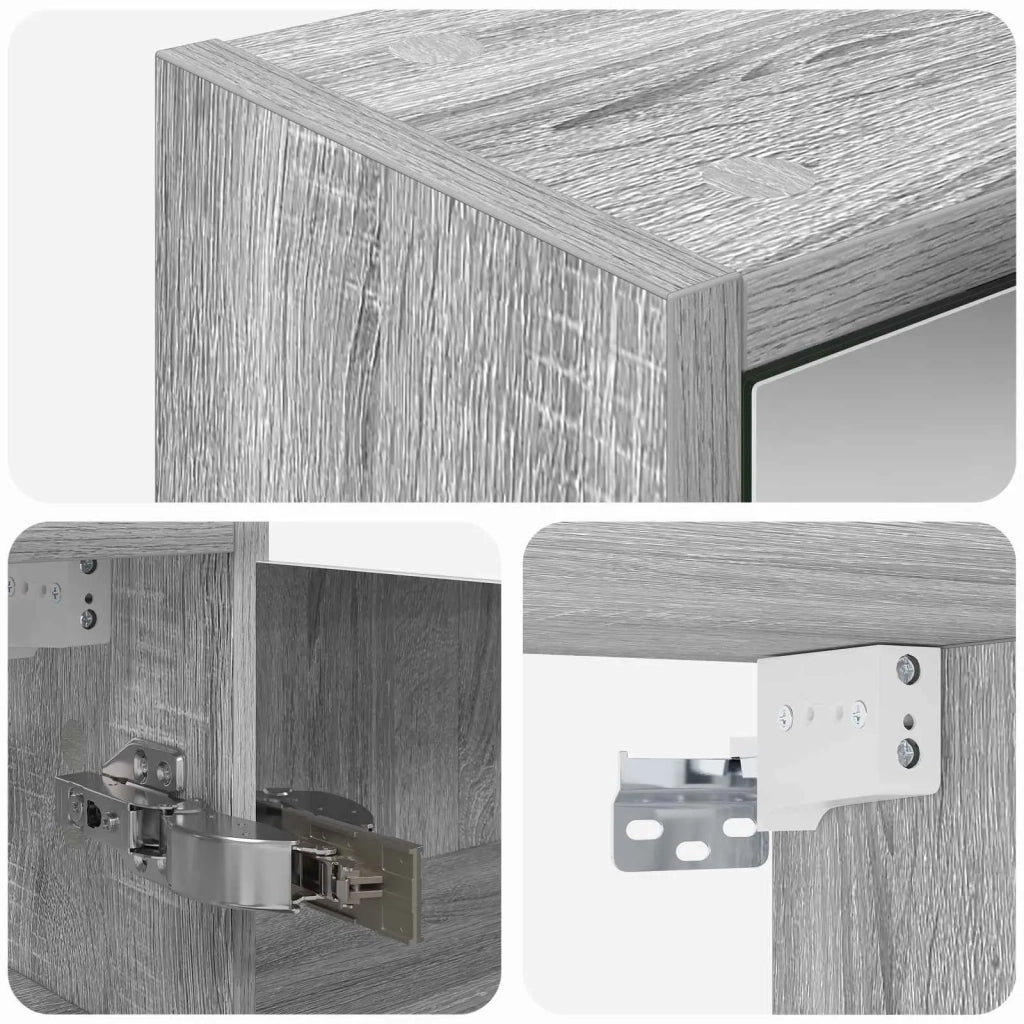 Mobiletto per specchio da bagno Grigio Sonoma 43 x 16 x 62.5 cm 889148