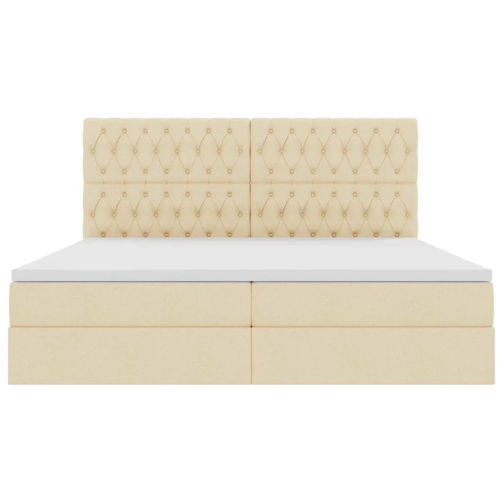 Letto con contenitore e materasso Crema 200 x 200 cm Poliestere 3371869