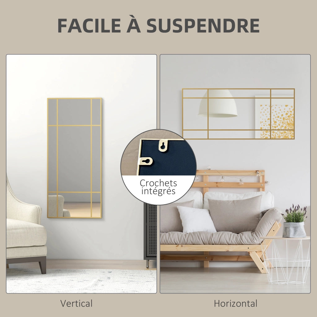 Specchio Muro Finestra ¨C zephmum ¨C Dorato 110x50 cm