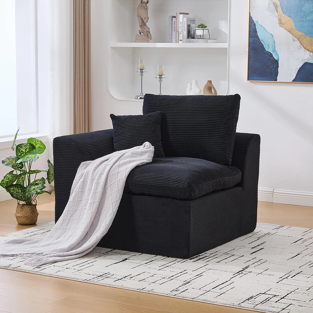 Divano moderno minimalista - Xylo - Tessuto, 1 posto, cuscini inclusi