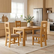 Set da pranzo 5 pz Grigio Legno di Quercia Massello 3430359