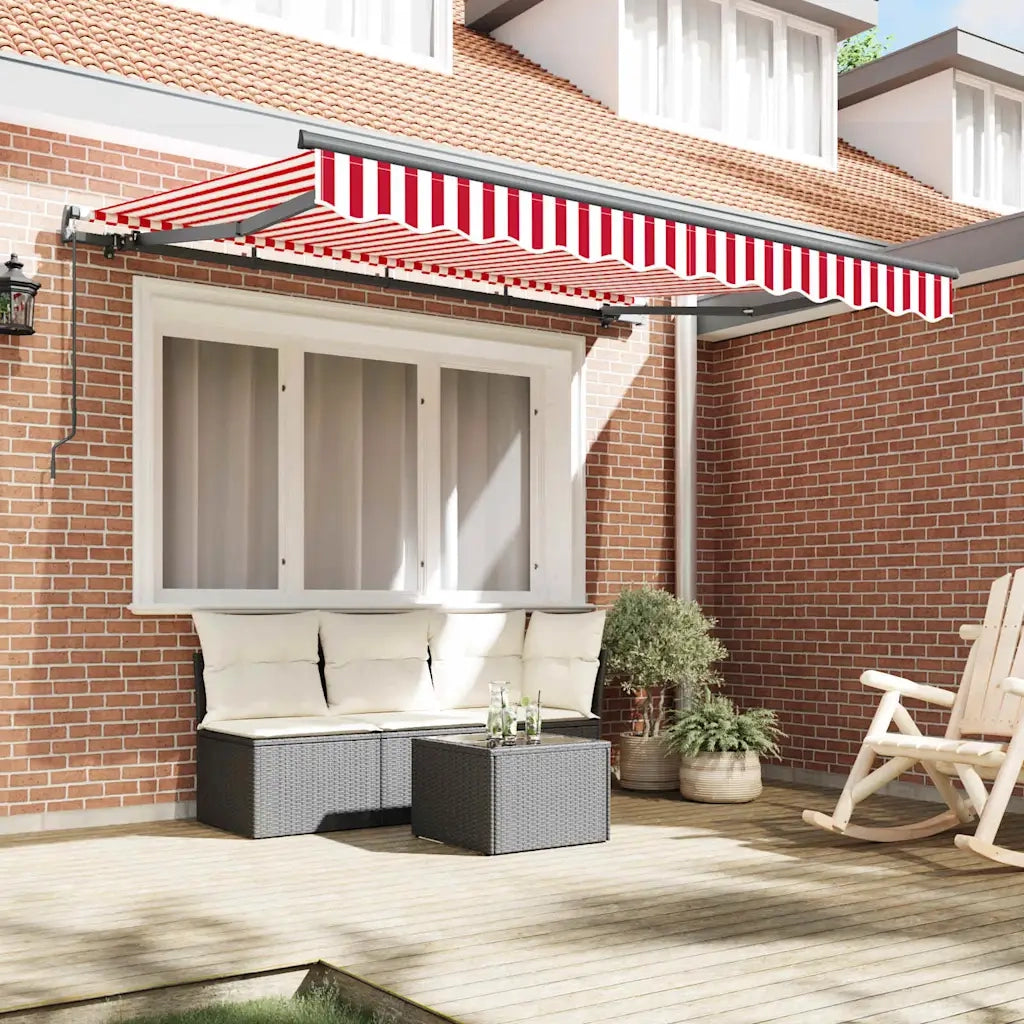 vidaXL Tenda Retrattile Rosso e Bianco 250 x 200 cm