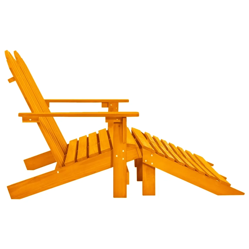 Sedia da Giardino a 2 Posti con Pouf Legno di Abete Arancione 315918