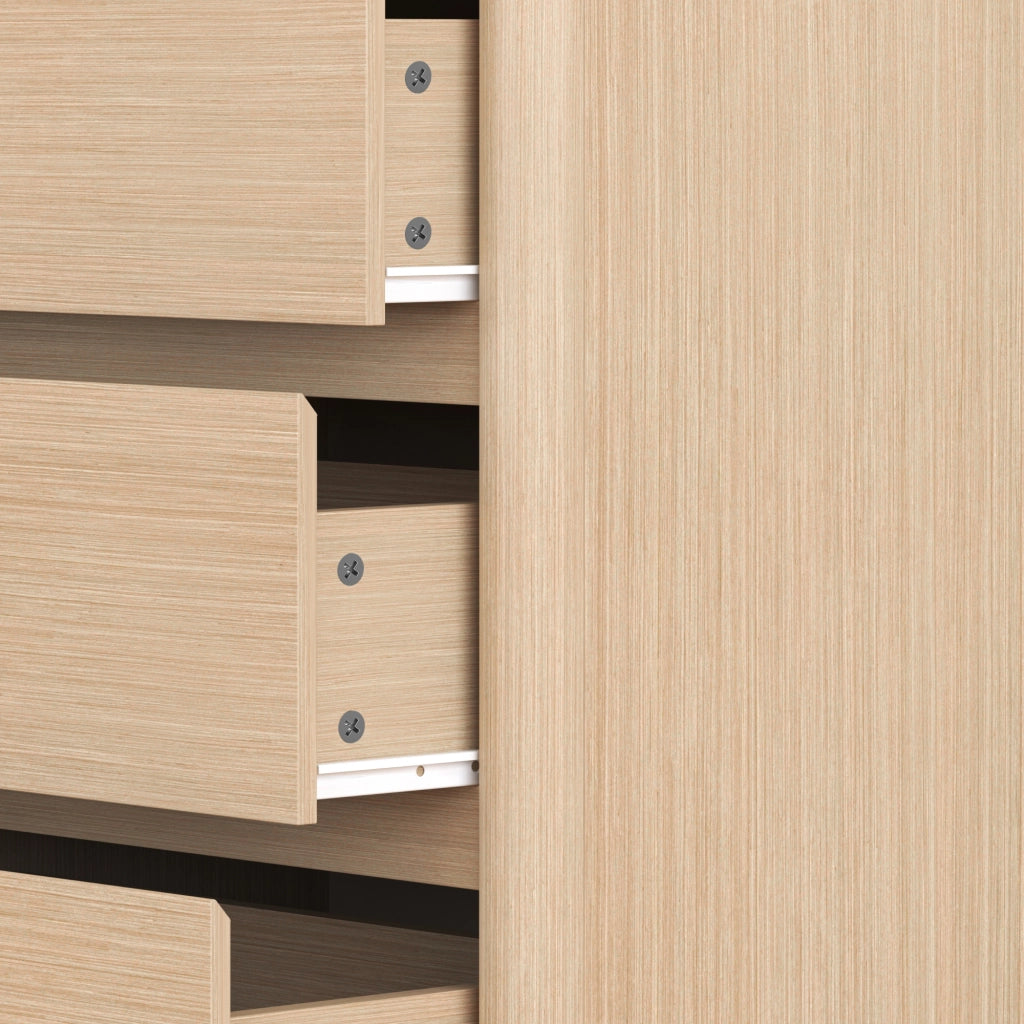 Cassettiera Takranmaa Comò con 6 Cassetti 120 x 39 x 77 cm - Effetto Rovere [en.casa]