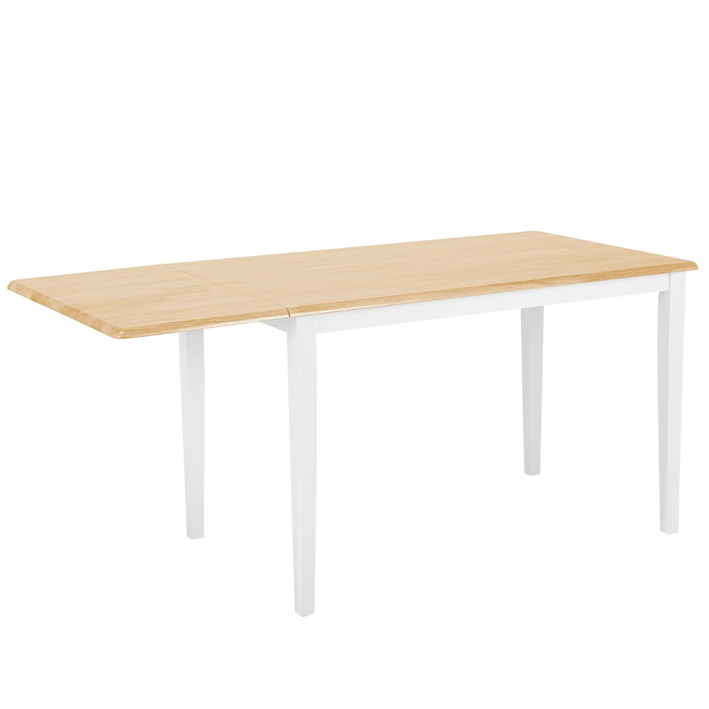Tavolo da Pranzo in marrone chiaro Allungabile Gambe Bianche 75 x 119 cm sala da pranzo