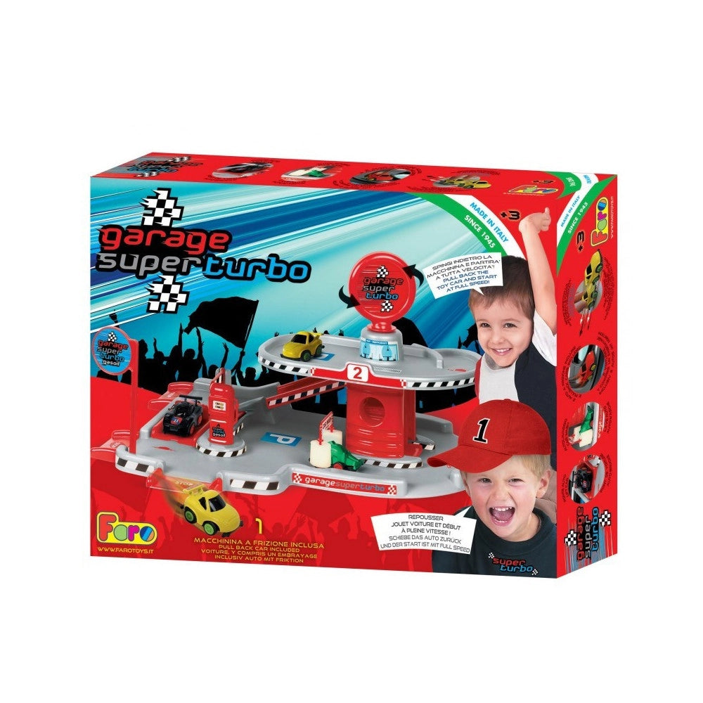 Trade Shop - Garage Gioco Per Bambini Piano Livello Superiore Con Distributore Auto -
