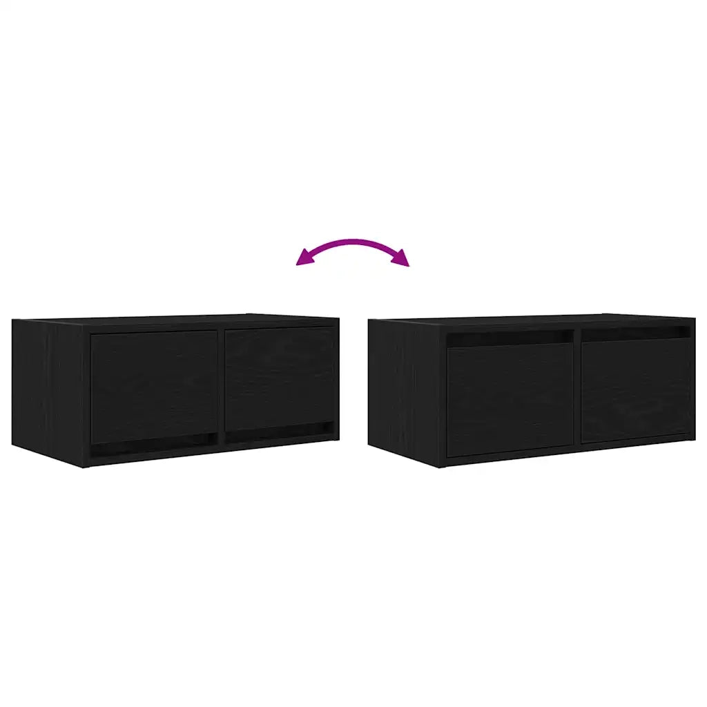vidaXL Mobile Porta TV Rovere Nero 60x31x25,5 cm in Legno Multistrato