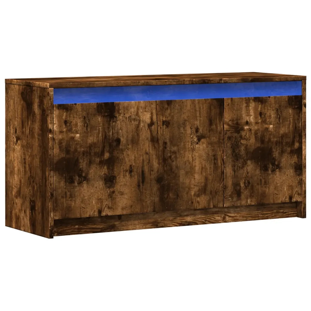 vidaXL Mobile Porta TV con LED Rovere Fumo 100x34x50 cm in Truciolato