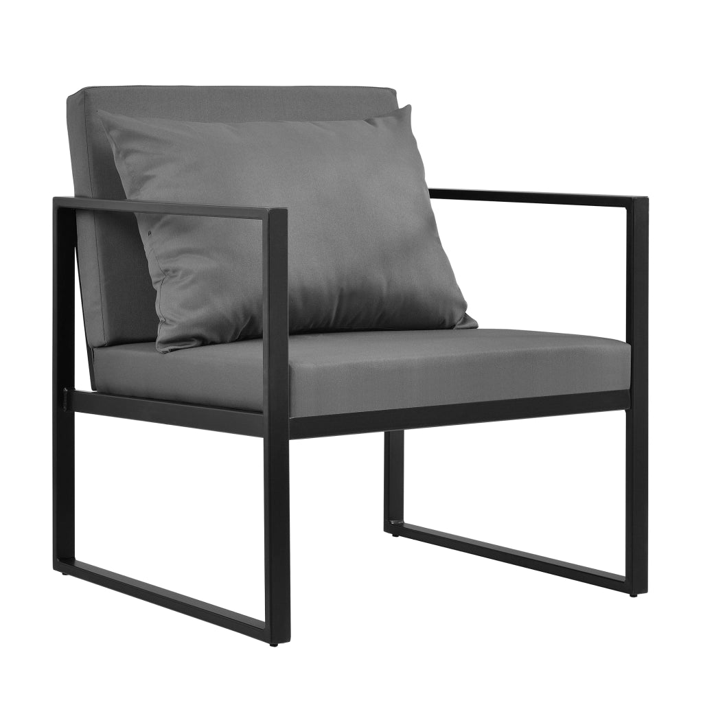 Set Salottino da Esterno Lerum Divano 2 Poltrone e Tavolo Basso Set Lounge - Nero casa.pro