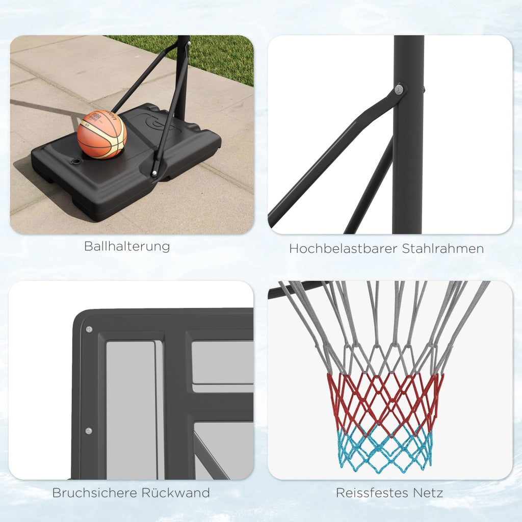 Canestro da Basket Regolabile con Ruote ¨C Minimal ¨C 230-305 cm