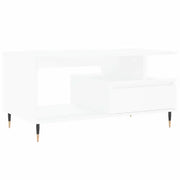 Tavolino da salotto | Tavolino da caff¨¨ | Tavolino da Soggiorno Bianco 90x49x45 cm in Legno Multistrato