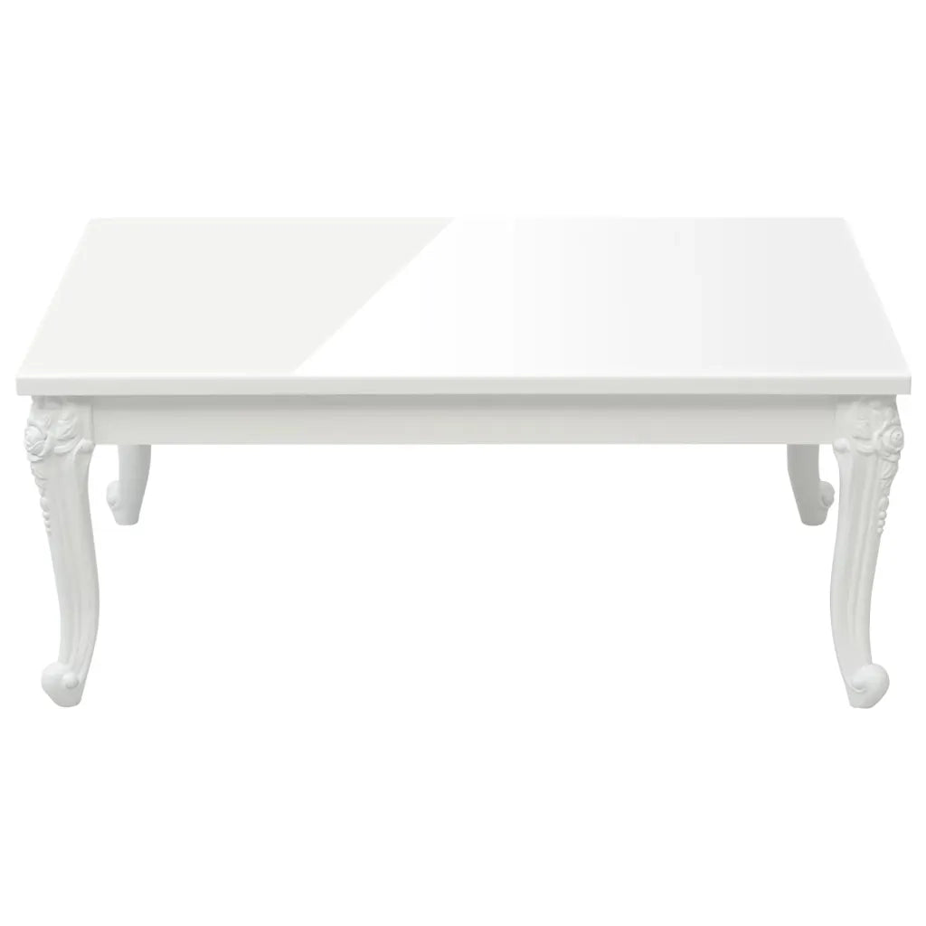 Tavolino da Salotto Bianco Lucido 100x50x42cm Legno Multistratocod mxl 95915