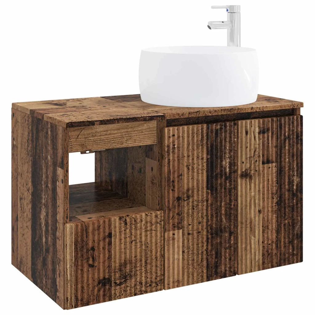 Set di mobili per il bagno 2 pz Legno antico 3404102