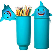 Etui in Silicone con Disegno di Squalo, Scelta tra 18 Modelli, Borsa 2-in-1 in Silicone morbida, Etui per Ragazzi e Ragazze, 18,5 cm di Altezza, con Cerniera e Espandibile