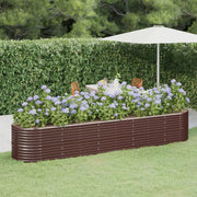Letto Giardino Acciaio Zincato 368x80x68cm Marrone 318965