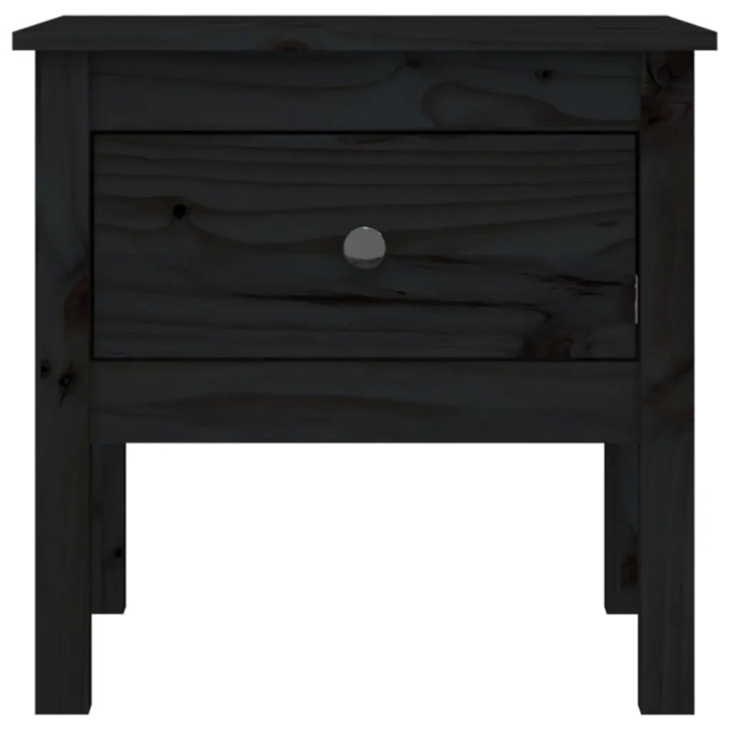 Tavolini 2 pz Neri 50x50x49 cm in Legno Massello di Pino 813803
