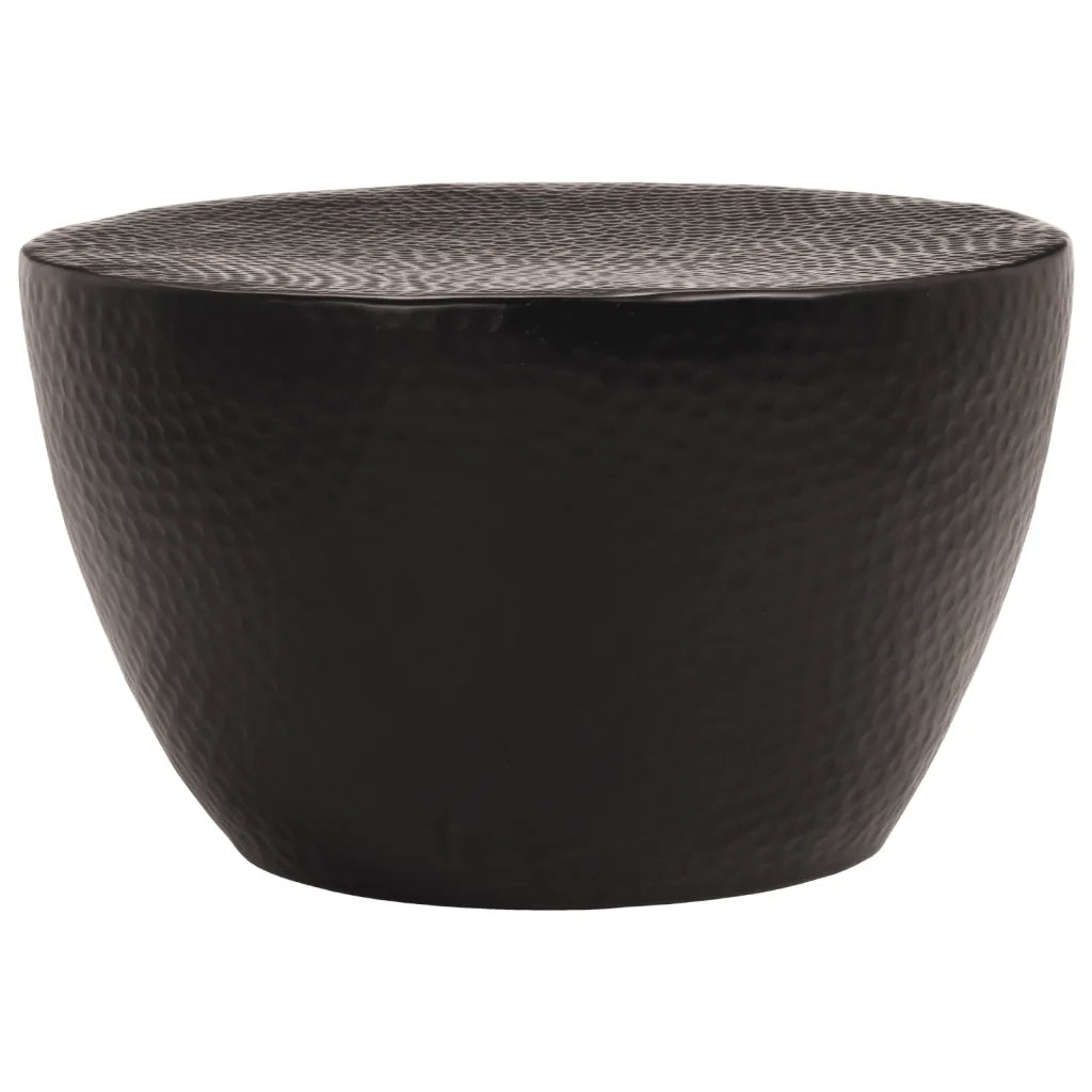 Tavolino da Salotto in Alluminio Martellato Ã˜ 50x30 cm Nero