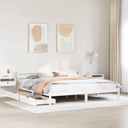Giroletto senza Materasso Bianco 200x200 cm Legno Massello Pino 3301549
