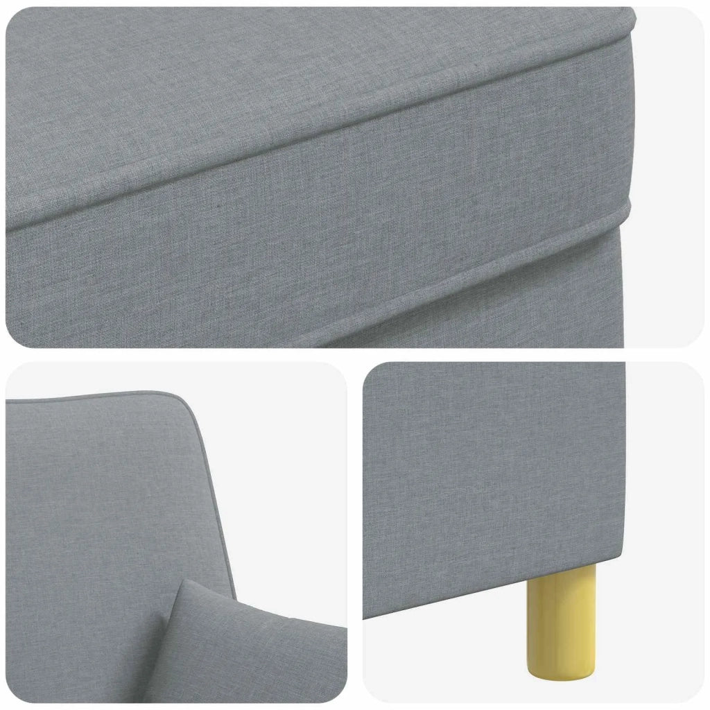 Poltrona XL con Cuscini Grigio Chiaro Tessuto 42043483
