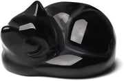 Decorazione per gatti in ossidiana nera Figura di gatto Figura di gatto decorativa Regalo per amanti dei gatti