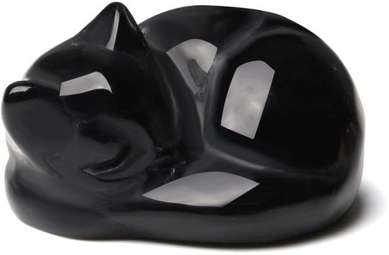 Decorazione per gatti in ossidiana nera Figura di gatto Figura di gatto decorativa Regalo per amanti dei gatti