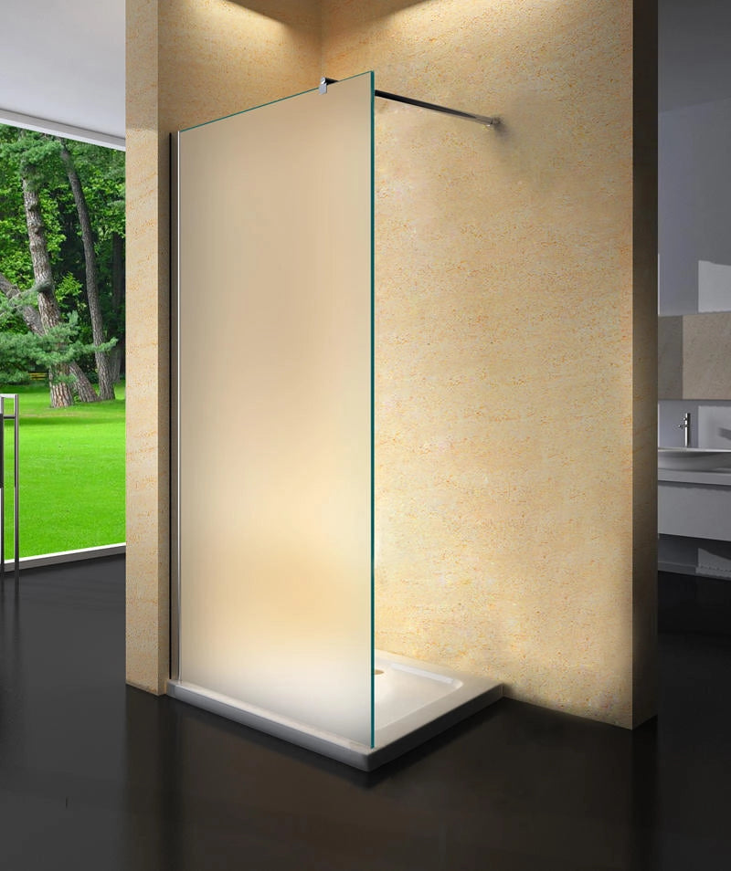 Parete doccia walk in cristallo 8mm opaco 80cm H 195cm BERNA