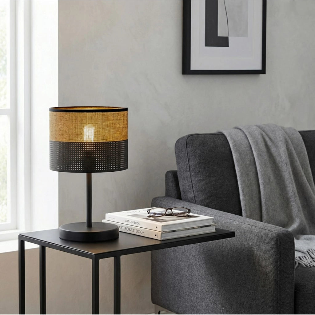 Lampada da tavolo Karbon in acciaio nero opaco