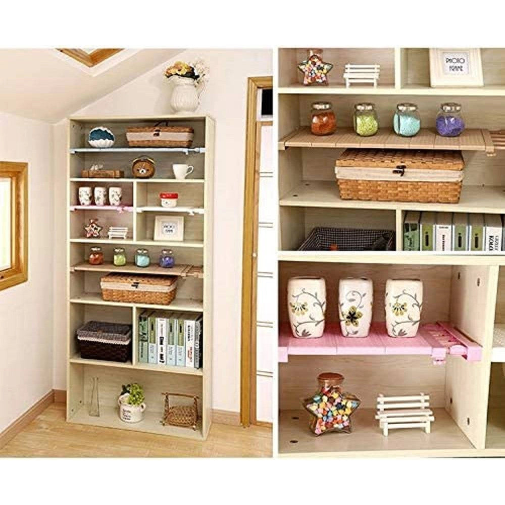 Trade Shop - Scaffale Telescopico Per Armadio Regolabile 30cm Allungabile Da 53-90 Cm Acciaio -