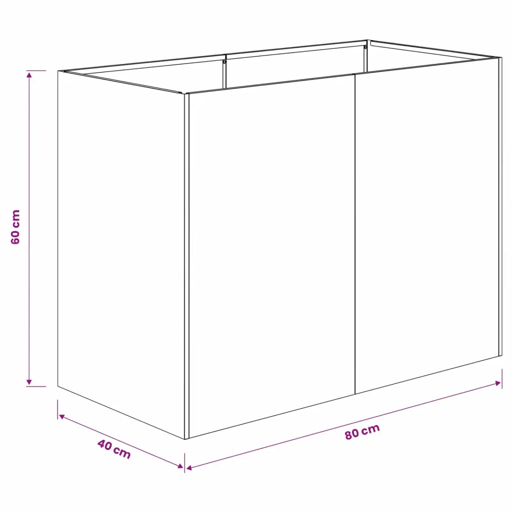 Vaso da giardino Verde Oliva 80 x 40 x 60 cm 8005886