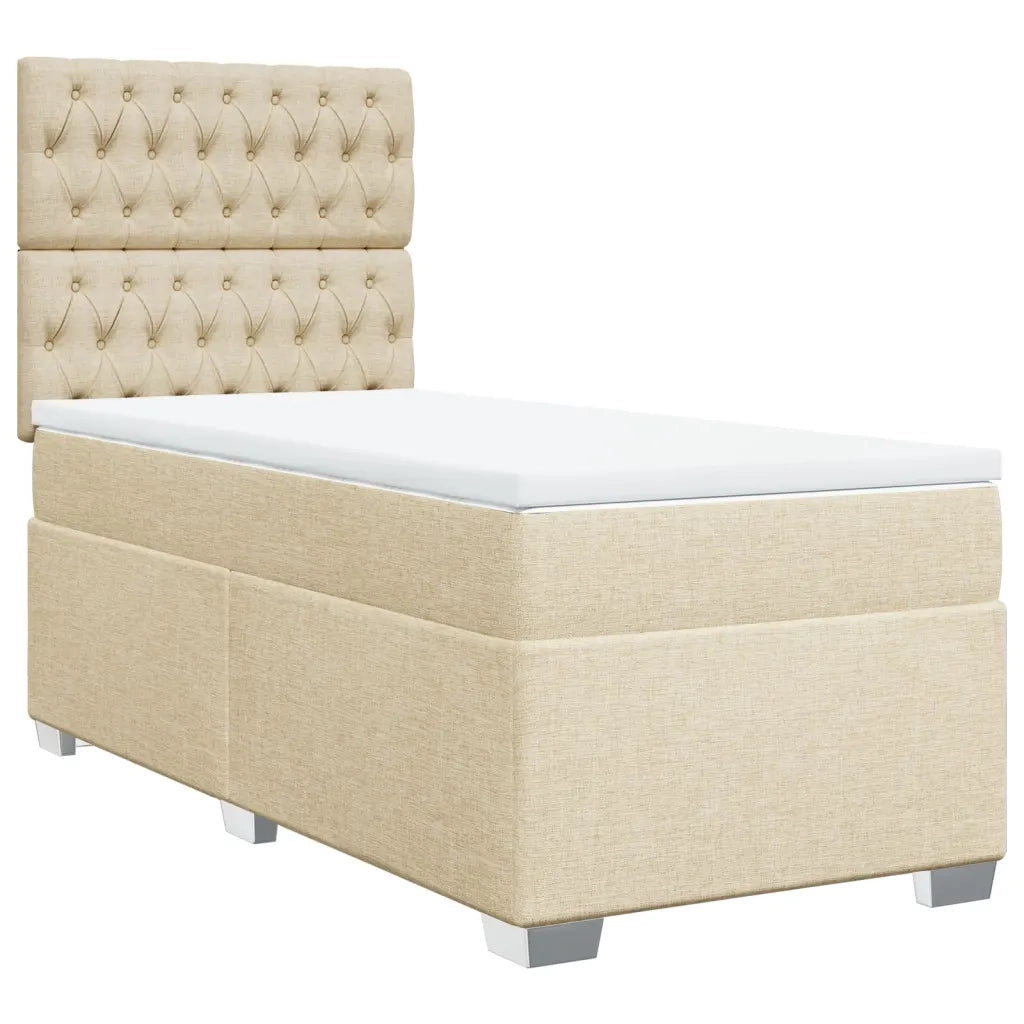 Giroletto a Molle con Materasso Crema 90x200 cm inTessuto 3292683