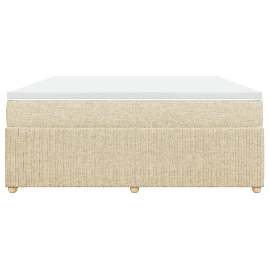 Giroletto a Molle con Materasso Crema 180x200 cm in Tessuto 3285593