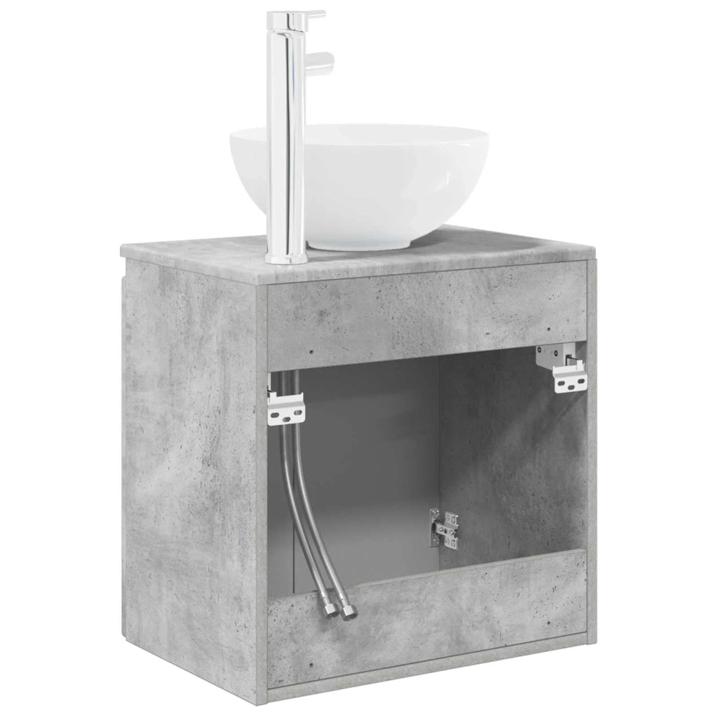 Mobile Lavabo da Parete Grigio Cemento 49,5 x 35 x 63 cm 890385