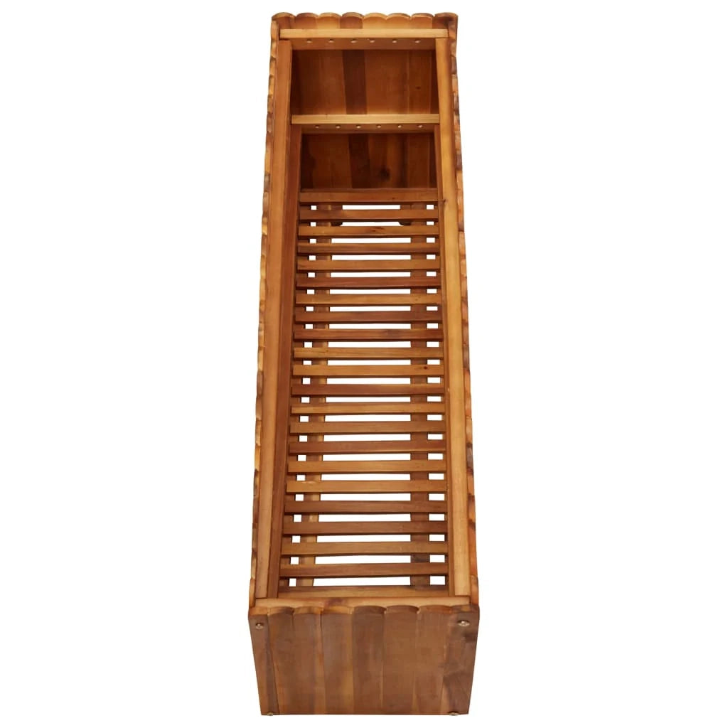 Fioriera rialzata per piante e fiori giardino 100 x 30 x 50 cm legno massello di acacia 02_0000975