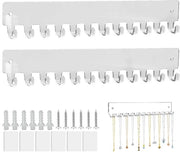 Supporto per collane da appendere al muro, stendardo per catenelle, catenella con 12 ganci, supporto per accessori per bracciali, orecchini, chiavi, collane e anelli, acrilico, 2 pezzi, trasparente