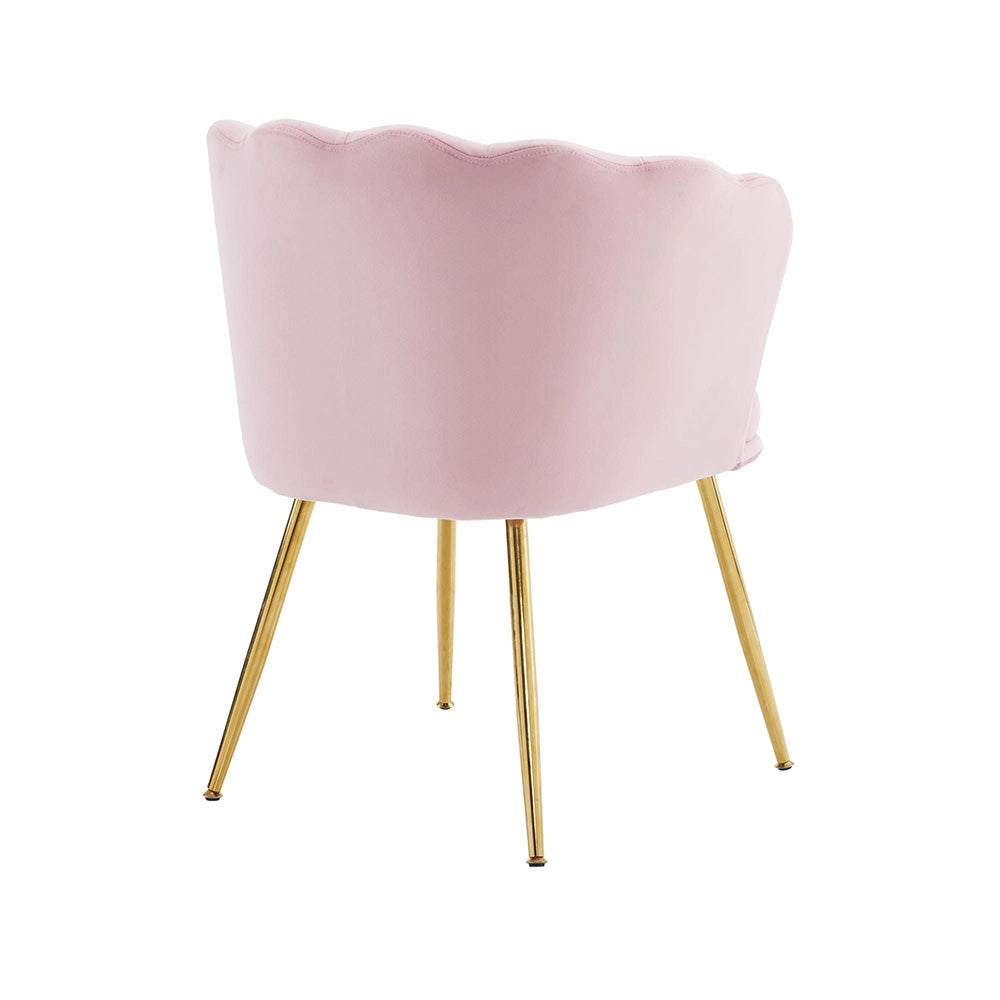 Set di 6 sedie moderne in velluto - Xylo - Schienale a petalo, gambe dorate, cuscini farfalla per camera da letto-sala da pranzo