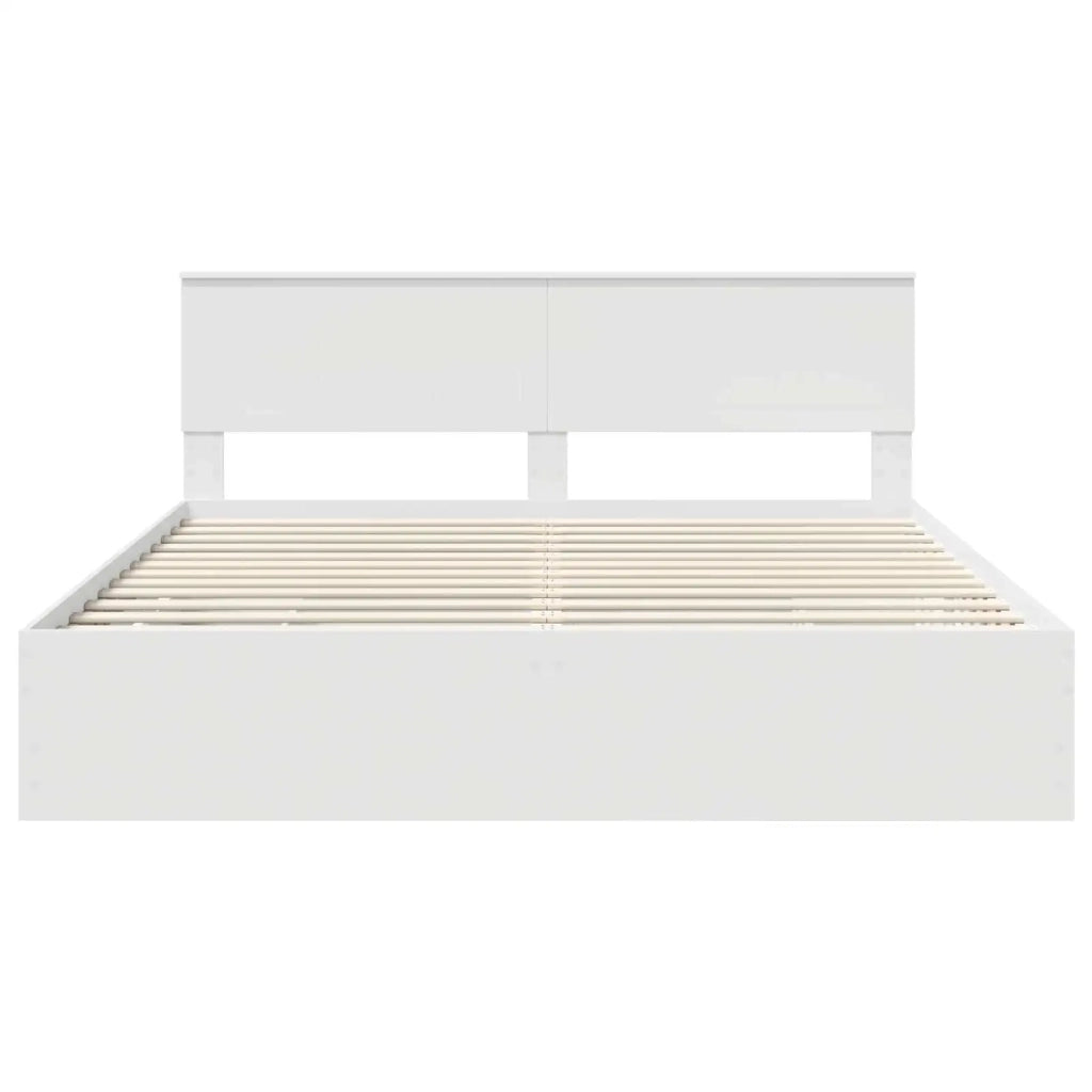 Letto matrimoniale | Letto per adulti | Struttura del letto Bianco 180 x 200 cm Legno Ingegnerizzato