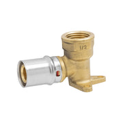 RACCORDO CURVO FEMMINA A FLANGIA CORTA A PRESSARE PER TUBO MULTISTRATO MODELLO AP154 - 1/2 Ø16  - APE