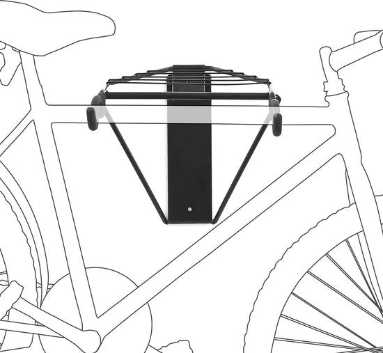 Sistema di appoggio biciclette - appoggio bicicletta da parete per 1-2 biciclette nero 50 kg - 32x30x52 cm